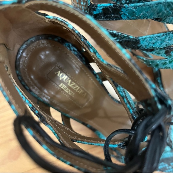 Aquazzura Beverly Hills Elaph Snakeskin Sandals - Picture 6 of 14